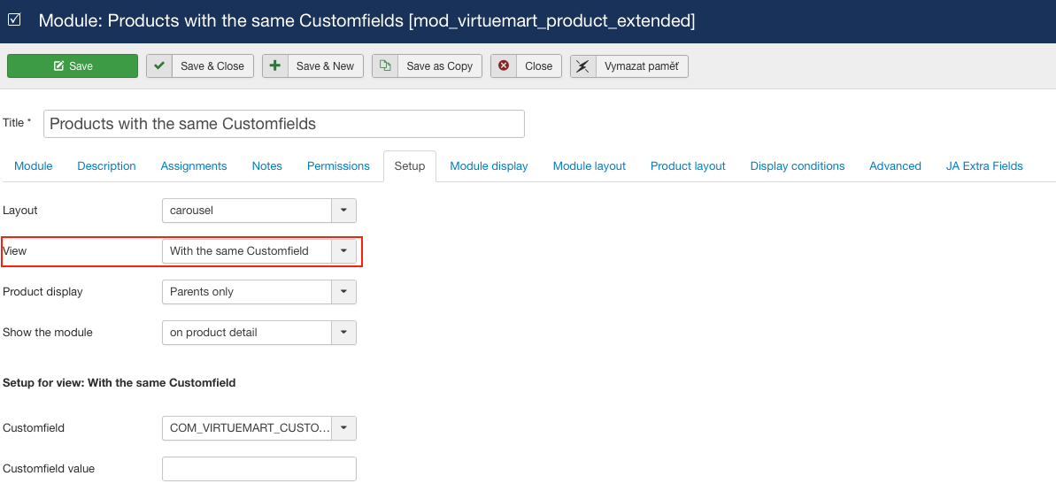 products with the same customfield